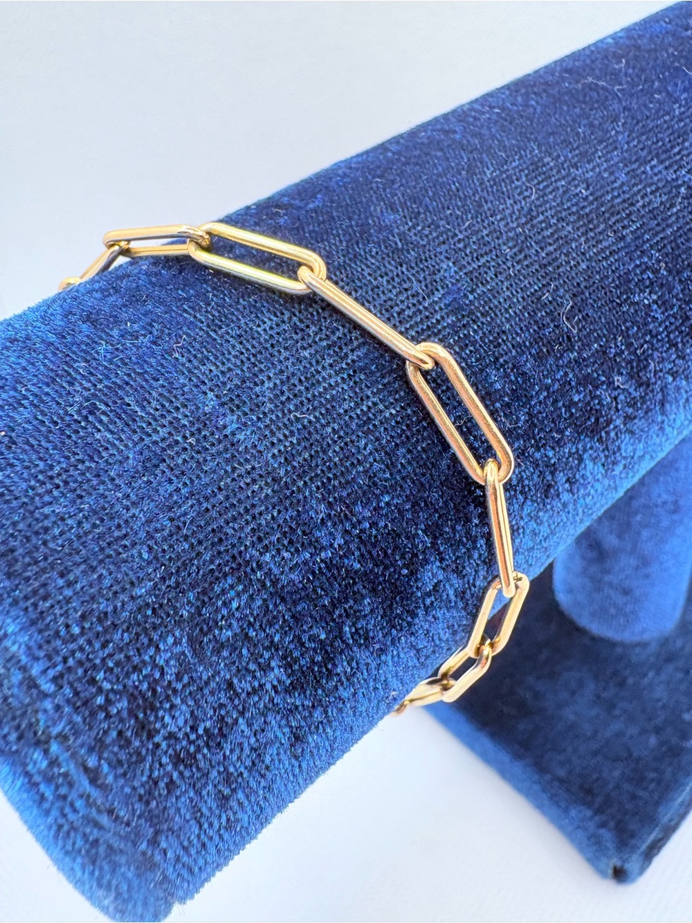 Vintage 1/20 14k Yellow Gold Filled Paperclip Chain Bracelet Dainty Size 6.5-7.5